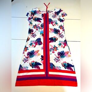 -Hatley small floral dress birds pull ribbon zipper